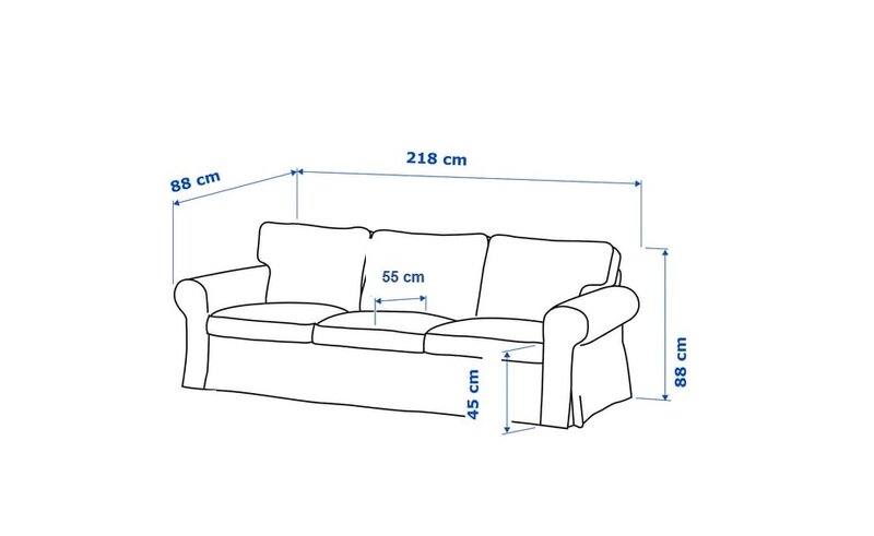 Canapea Ikea Ektorp 3 locuri bine intretinuta, husa lavabila